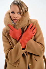 BELTED COAT WITH FUR COLLAR - Nakhle.Ets - Coats