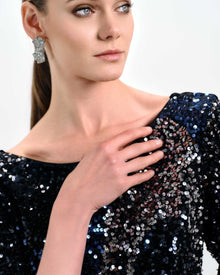 BLACK AND BLUE SEQUIN TOP