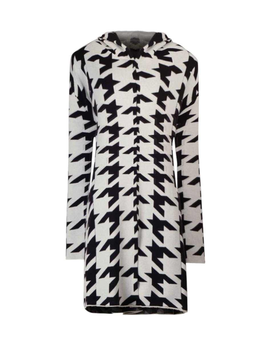 BOLD HOUNDSTOOTH CARDIGAN