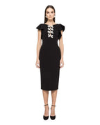 BOW TRIM MIDI DRESS - Nakhle.Ets - Dresses