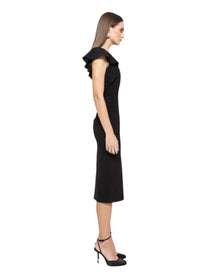 BOW TRIM MIDI DRESS