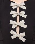 BOW TRIM MIDI DRESS - Nakhle.Ets - Dresses