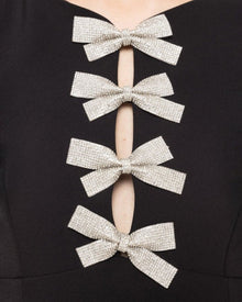 BOW TRIM MIDI DRESS