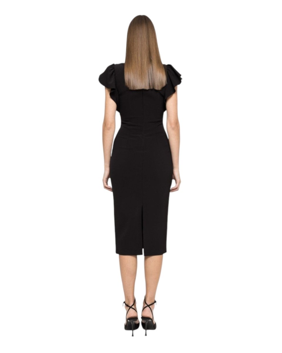 BOW TRIM MIDI DRESS - Nakhle.Ets - Dresses