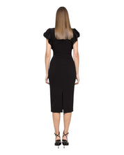 BOW TRIM MIDI DRESS - Nakhle.Ets - Dresses