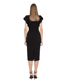 BOW TRIM MIDI DRESS