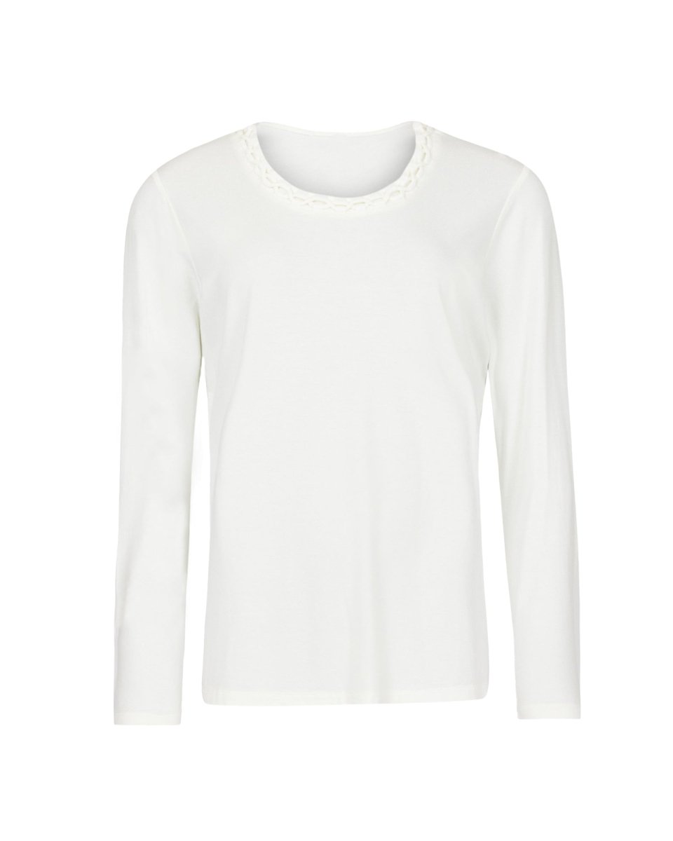 BRAIDED NECKLINE BLOUSE