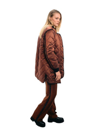 BROWN QUILTED PUFFER JACKET