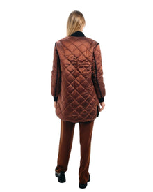 BROWN QUILTED PUFFER JACKET