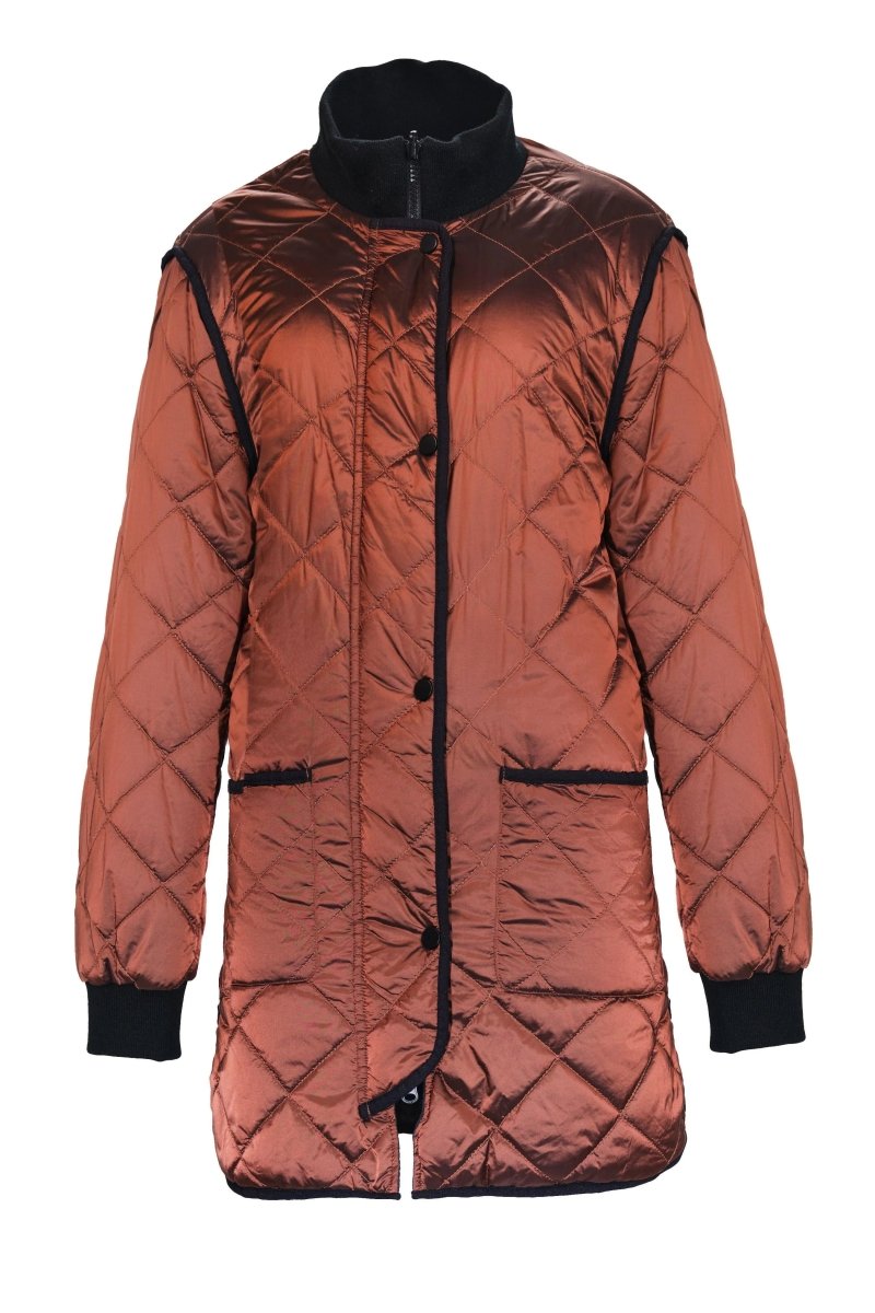 BROWN QUILTED PUFFER JACKET - Nakhle.Ets - Jackets