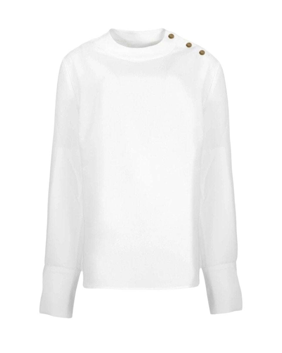 BUTTON ACCENT BLOUSE