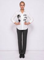 CRYSTAL PRINT POPLIN SHIRT