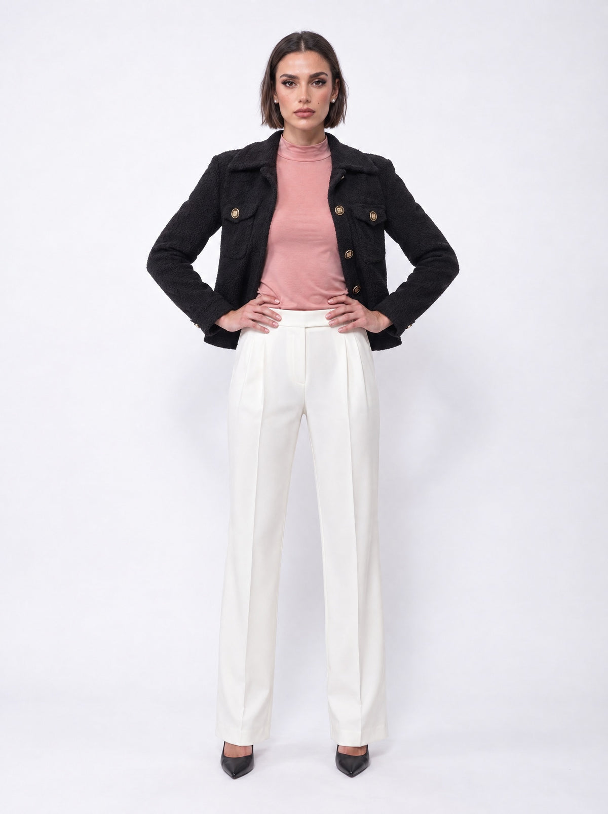 TEXTURED BUTTON-UP JACKET