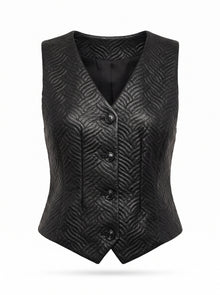 TEXTURED BUTTON-UP VEST