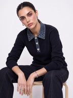 PINTUCKED WIDE-LEG CROPPED TROUSERS