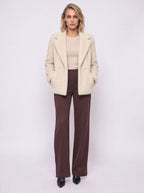 DOUBLE-BREASTED FAUX FUR JACKET