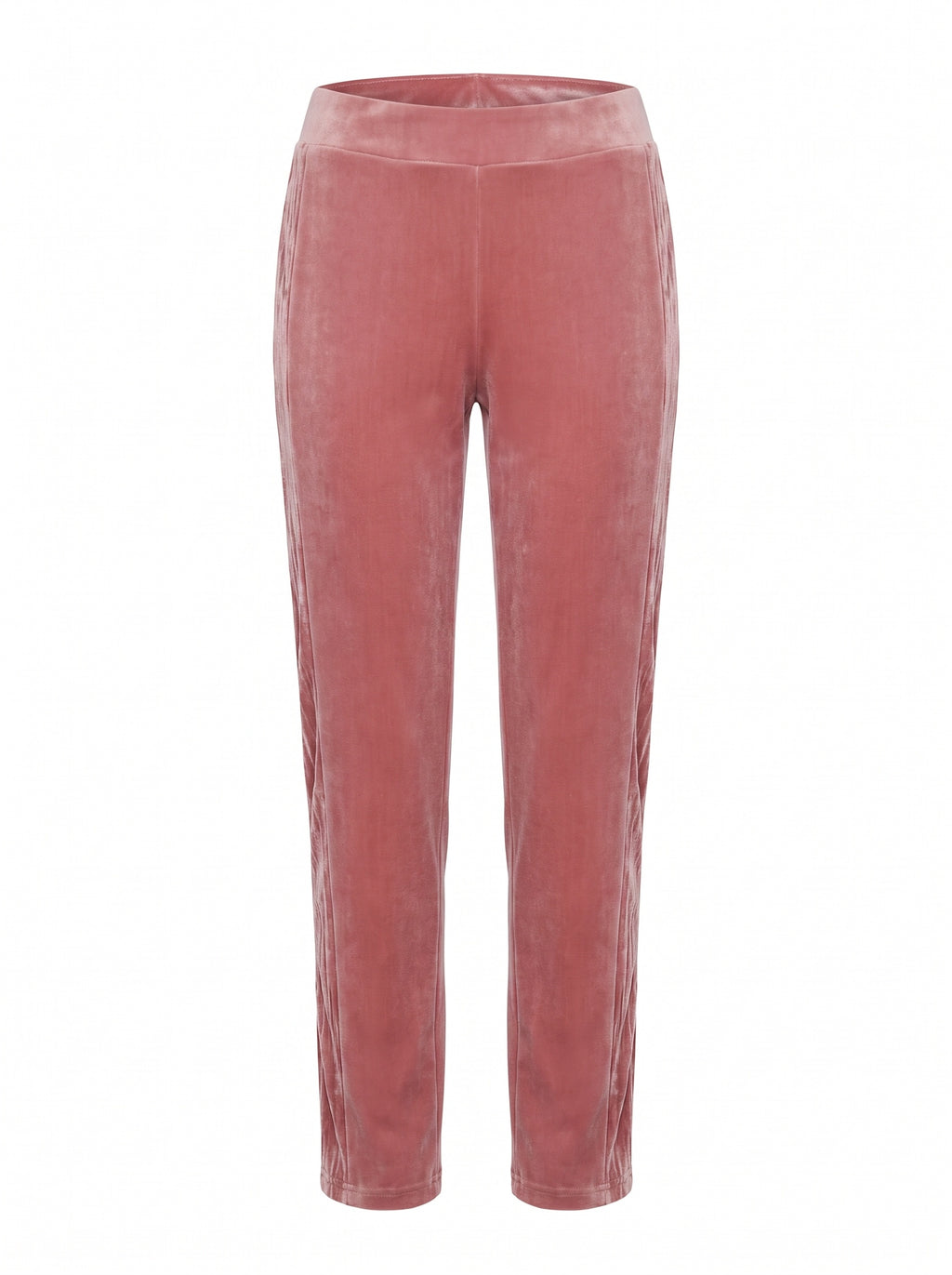 VELVET STRAIGHT-LEG ELASTICATED TROUSERS