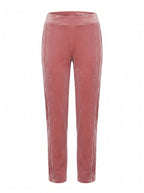 VELVET STRAIGHT-LEG ELASTICATED TROUSERS
