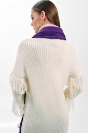 CABLE KNIT FRINGE TURTLENECK SWEATER - Nakhle.Ets - Dresses