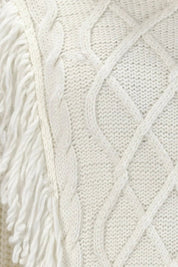 CABLE KNIT FRINGE TURTLENECK SWEATER - Nakhle.Ets - Dresses