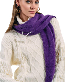 CABLE KNIT FRINGE TURTLENECK SWEATER