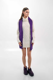 CABLE KNIT FRINGE TURTLENECK SWEATER - Nakhle.Ets - Dresses