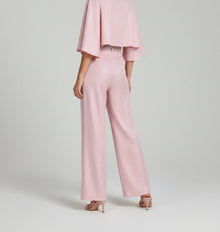 CAPE-SLEEVE COLLARED WIDE-LEG SET