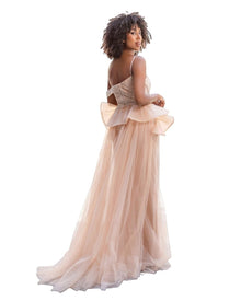 CELESTIAL EMBROIDERED EVENING GOWN