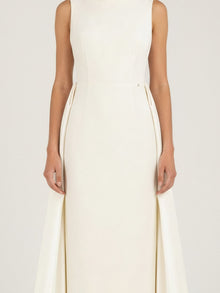 GATHERED SATIN BOW WAIST GOWN