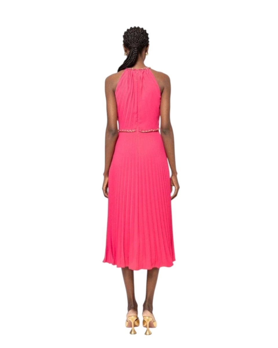 CHAIN HALTER PLEATED MAXI DRESS - Nakhle.Ets - Dresses