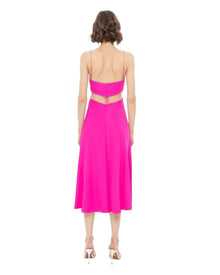 CHAIN STRAP CUTOUT SLIP DRESS