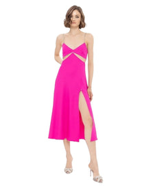 CHAIN STRAP CUTOUT SLIP DRESS