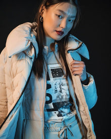 CHEVRON QUILTED LONG PUFFER