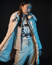 CHEVRON QUILTED LONG PUFFER