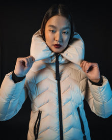 CHEVRON QUILTED LONG PUFFER