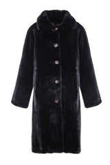 CLASSIC BLACK FAUX FUR COAT