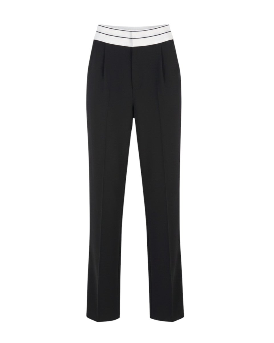 CONTRAST WAIST TROUSERS