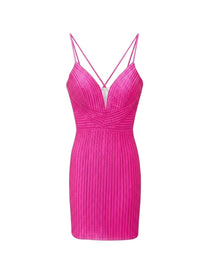 CRYSTAL CRISS-CROSS SHORT DRESS