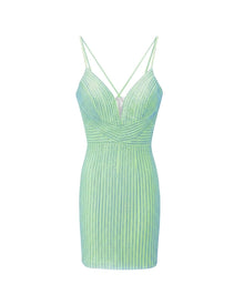 CRYSTAL CRISS-CROSS SHORT DRESS