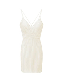 CRYSTAL CRISS-CROSS SHORT DRESS