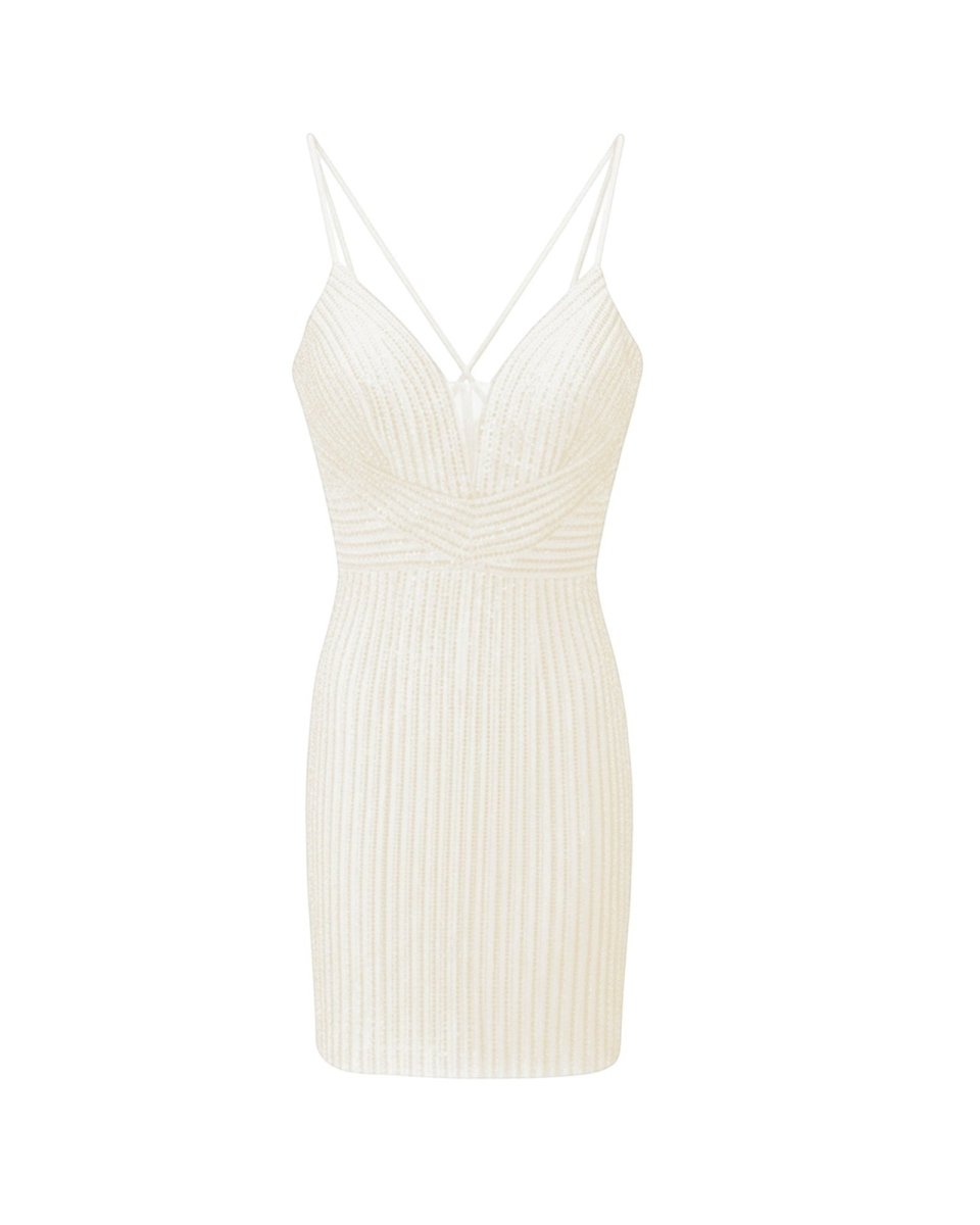 CRYSTAL CRISS - CROSS SHORT DRESS - Nakhle.Ets - Dresses