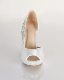 CRYSTAL D’ORSAY PEEP TOE HEELS