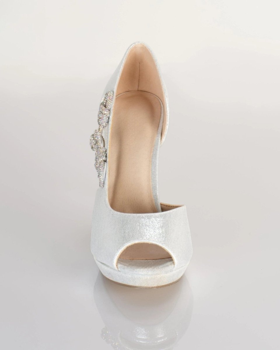 CRYSTAL D’ORSAY PEEP TOE HEELS
