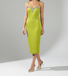CRYSTAL-SCATTER MIDI DRESS