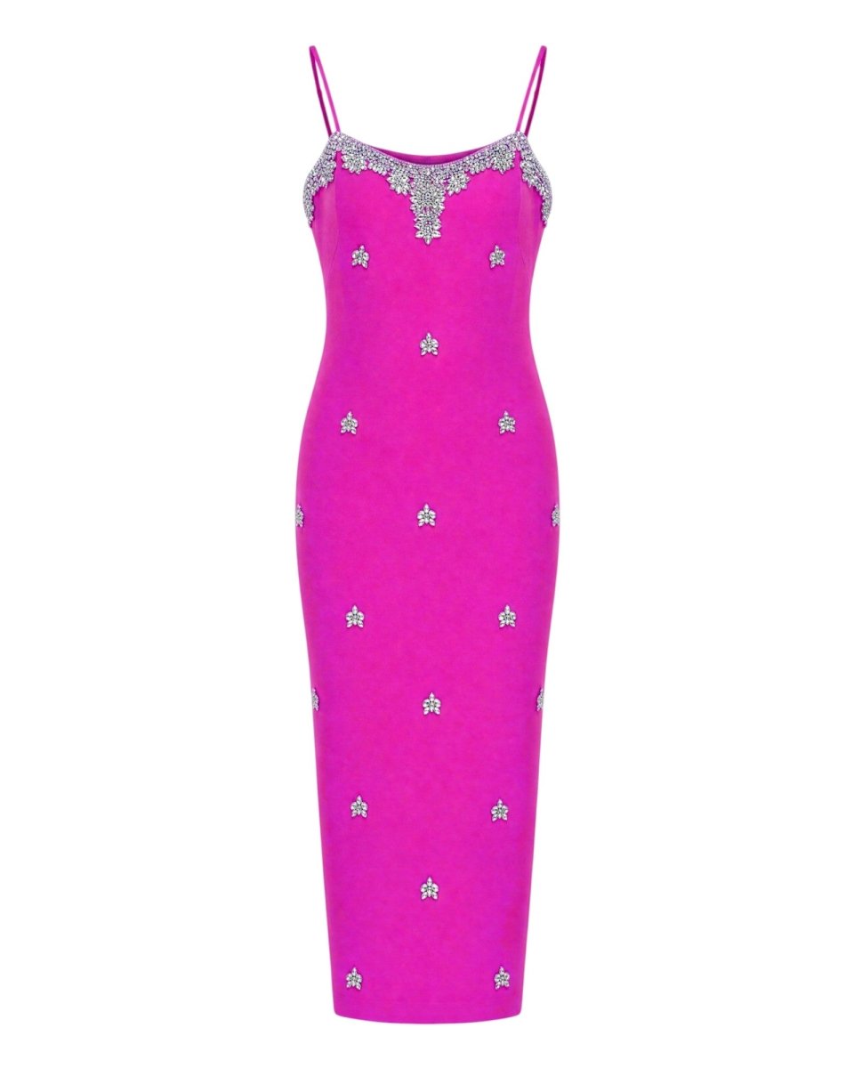CRYSTAL SCATTER MIDI DRESS