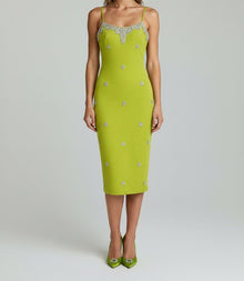 CRYSTAL-SCATTER MIDI DRESS