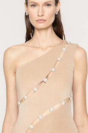 CRYSTAL SPIRAL CUTOUT GOWN - Nakhle.Ets - Dresses