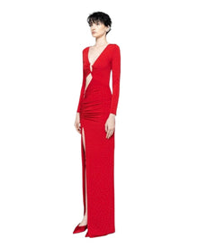 CRYSTAL STUDDED CUTOUT GOWN