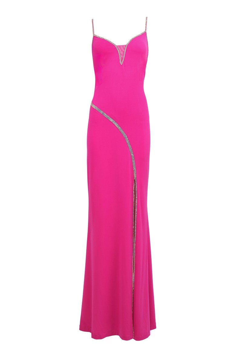 CRYSTAL TRIM SLIP GOWN - Nakhle.Ets - Dresses
