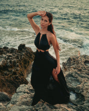 CUTOUT HALTER MAXI DRESS - Nakhle.Ets - Dresses